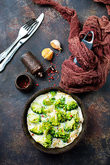 Image showing broccoli with eggs