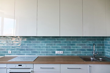 Image showing A beautiful new kitchen interior