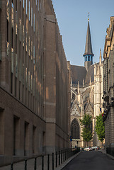 Image showing narrow street to the cathedral in Brussels