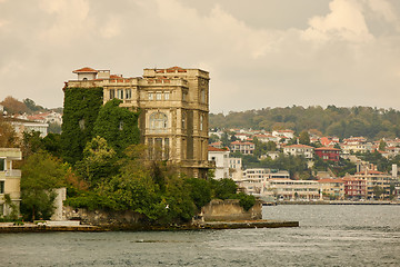 Image showing Landscape panoramic view from the sea to the historical part of Istanbul, Turkey.