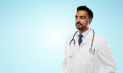 Image showing indian male doctor with stethoscope