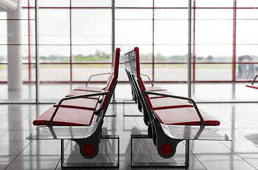 Image showing empty seats at airport terminal