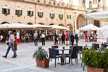 Image showing Ascoli Piceno, Italy - September 9, 2019: People enjoying happy 