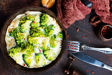 Image showing broccoli with eggs