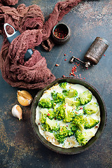 Image showing broccoli with eggs