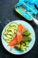 Image showing salmon with vegetables