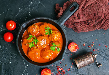 Image showing meatballs with sauce