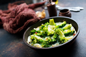 Image showing broccoli with eggs