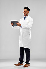 Image showing indian doctor or scientist with tablet computer