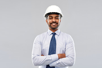 Image showing indian architect or businessman in helmet