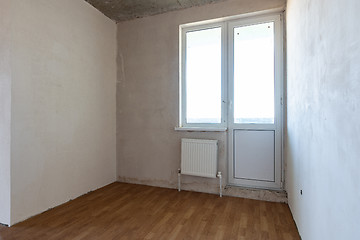 Image showing Corner of the room with access to the balcony