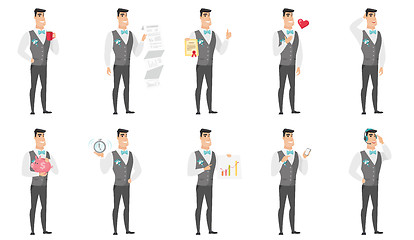 Image showing Vector set of illustrations with groom character.