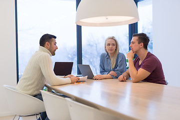 Image showing Startup Business Team At A Meeting at modern office building