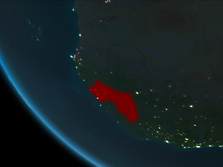 Image showing Guinea at night from orbit
