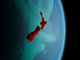 Image showing Morning over New Zealand on Earth