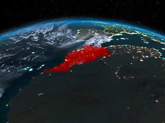 Image showing Morocco from space at night