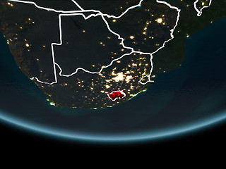 Image showing Lesotho on Earth from space at night