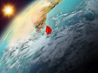 Image showing Sri Lanka on planet Earth in sunset