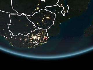 Image showing Swaziland on Earth from space at night