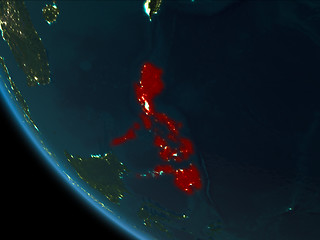 Image showing Philippines at night from orbit