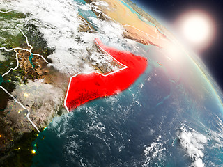 Image showing Somalia from space during sunrise