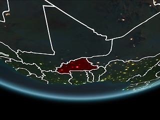 Image showing Burkina Faso on Earth from space at night