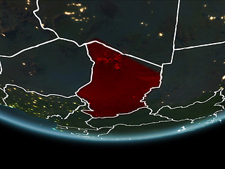 Image showing Chad on Earth from space at night