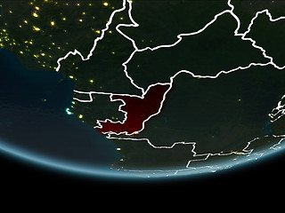 Image showing Congo on Earth from space at night