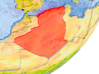 Image showing Map of Algeria on Earth