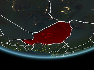 Image showing Niger on Earth from space at night