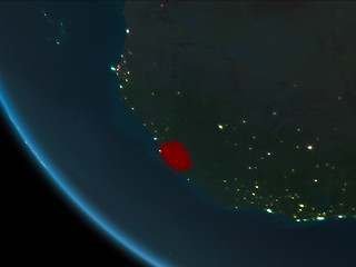 Image showing Sierra Leone at night from orbit