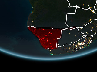 Image showing Namibia on Earth from space at night