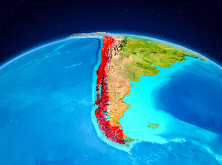 Image showing Chile from orbit