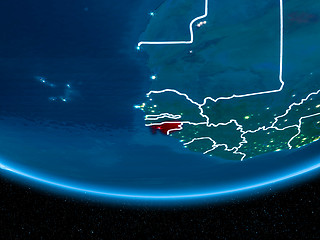 Image showing Guinea-Bissau on planet Earth from space at night