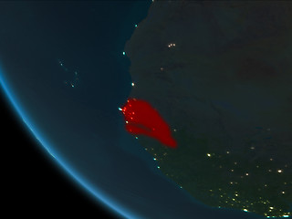 Image showing Senegal at night from orbit