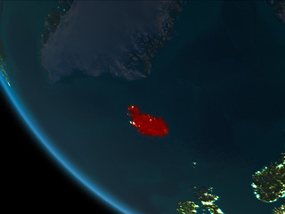 Image showing Iceland at night from orbit