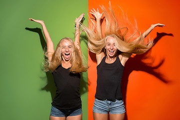 Image showing The happy business women standing and smiling