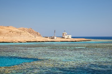 Image showing Small island with coral reef