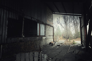 Image showing Abandoned room in Pripyat cement factory, Chernobyl Exclusion Zone 2019