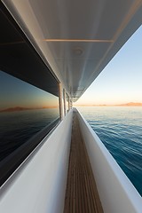 Image showing Corridor of luxury yacht