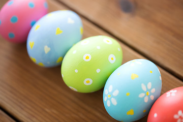 Image showing close up of colored easter eggs