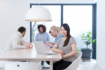 Image showing Startup Business Team At A Meeting at modern office building