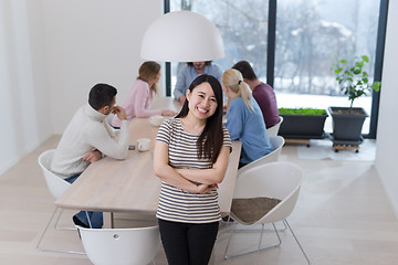 Image showing Startup Business Team At A Meeting at modern office building