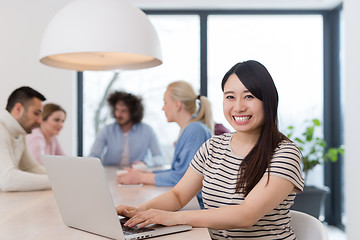 Image showing Startup Business Team At A Meeting at modern office building