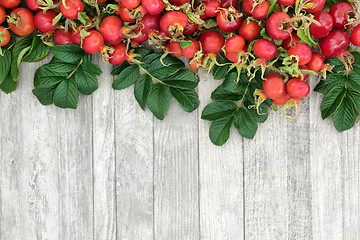 Image showing Rose Hip Fruit Background Border