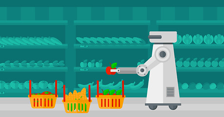 Image showing The use of robotic technologies in shopping.