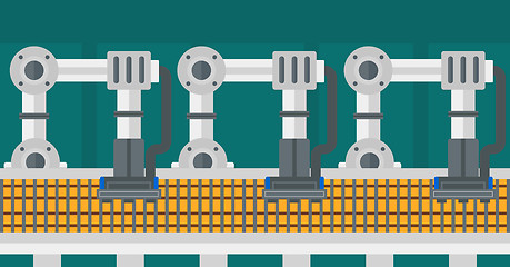 Image showing Automated robotic conveyor belt.