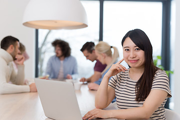 Image showing Startup Business Team At A Meeting at modern office building