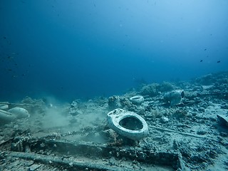 Image showing Toilet underwater in the sea