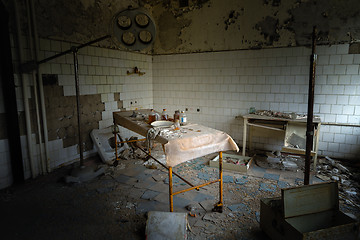 Image showing Deserted Hospital room in Pripyat, Chernobyl Excusion Zone 2019